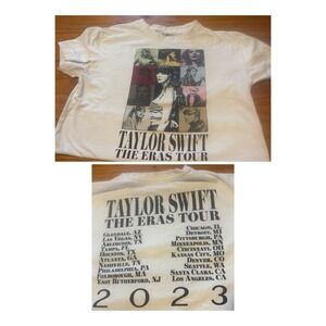 Taylor Swift The Eras‎ Tour Tee Graphic Shirt XL White 2023 Concert Merch